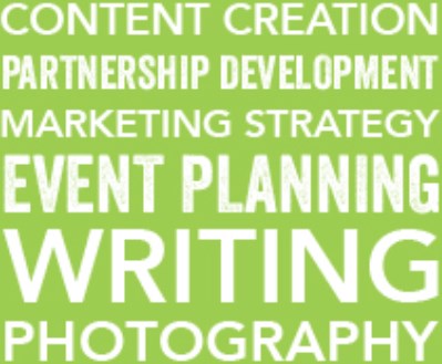 Content creation partnership development marketing strategy event planning writing photography